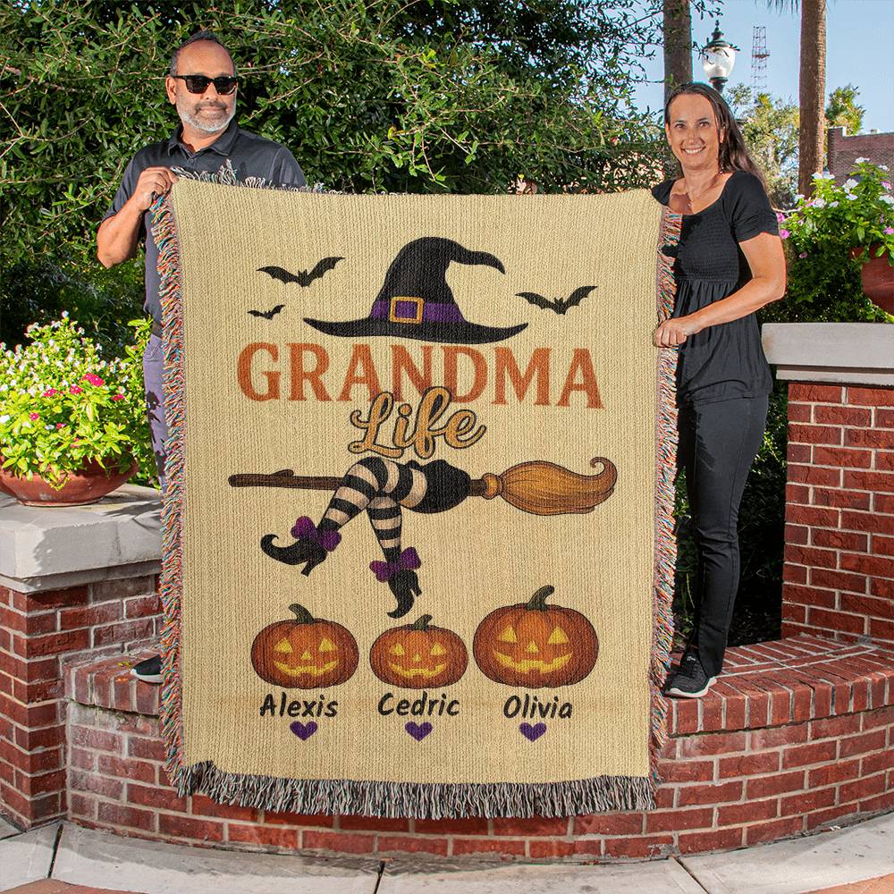 Grandma Life Halloween Blanket – Cozy Halloween Gift for Nana