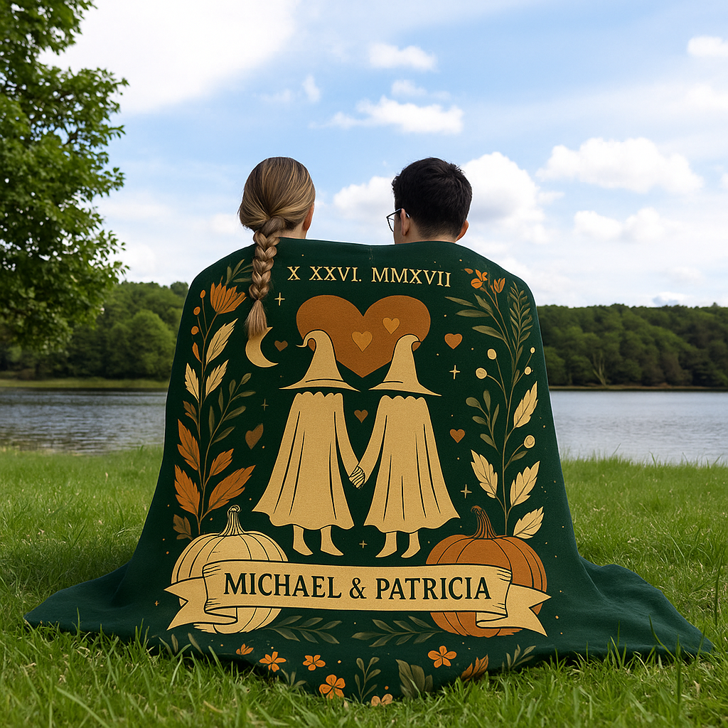 Personalized Ghost Couple Romantic Blanket