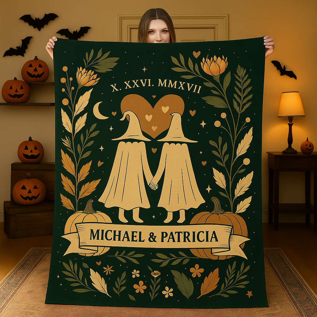 Personalized Ghost Couple Romantic Blanket