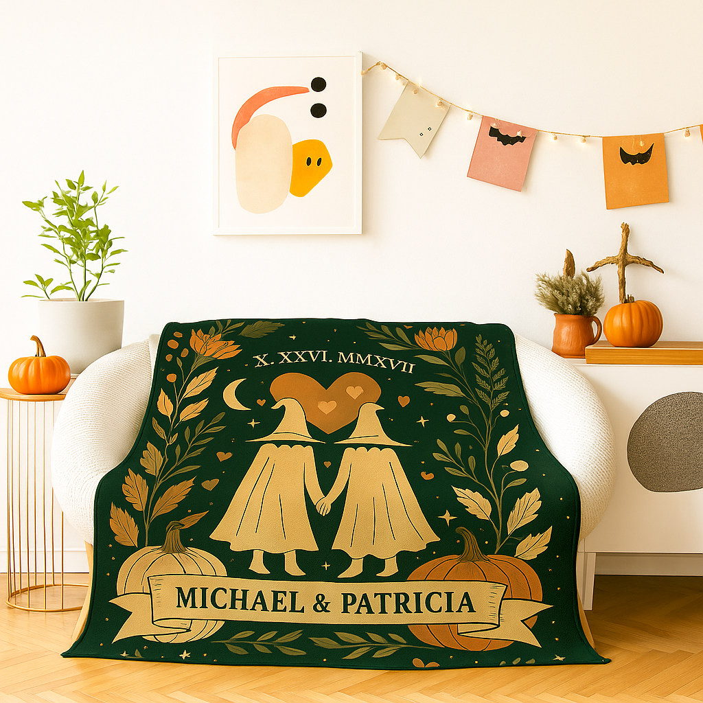 Personalized Ghost Couple Romantic Blanket
