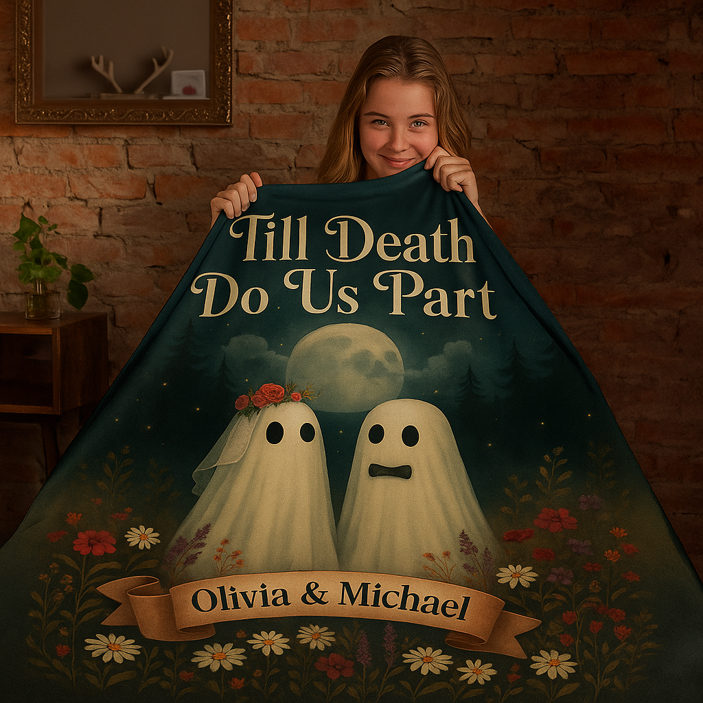 Till Death Do Us Part Personalized Ghost Couple Blanket