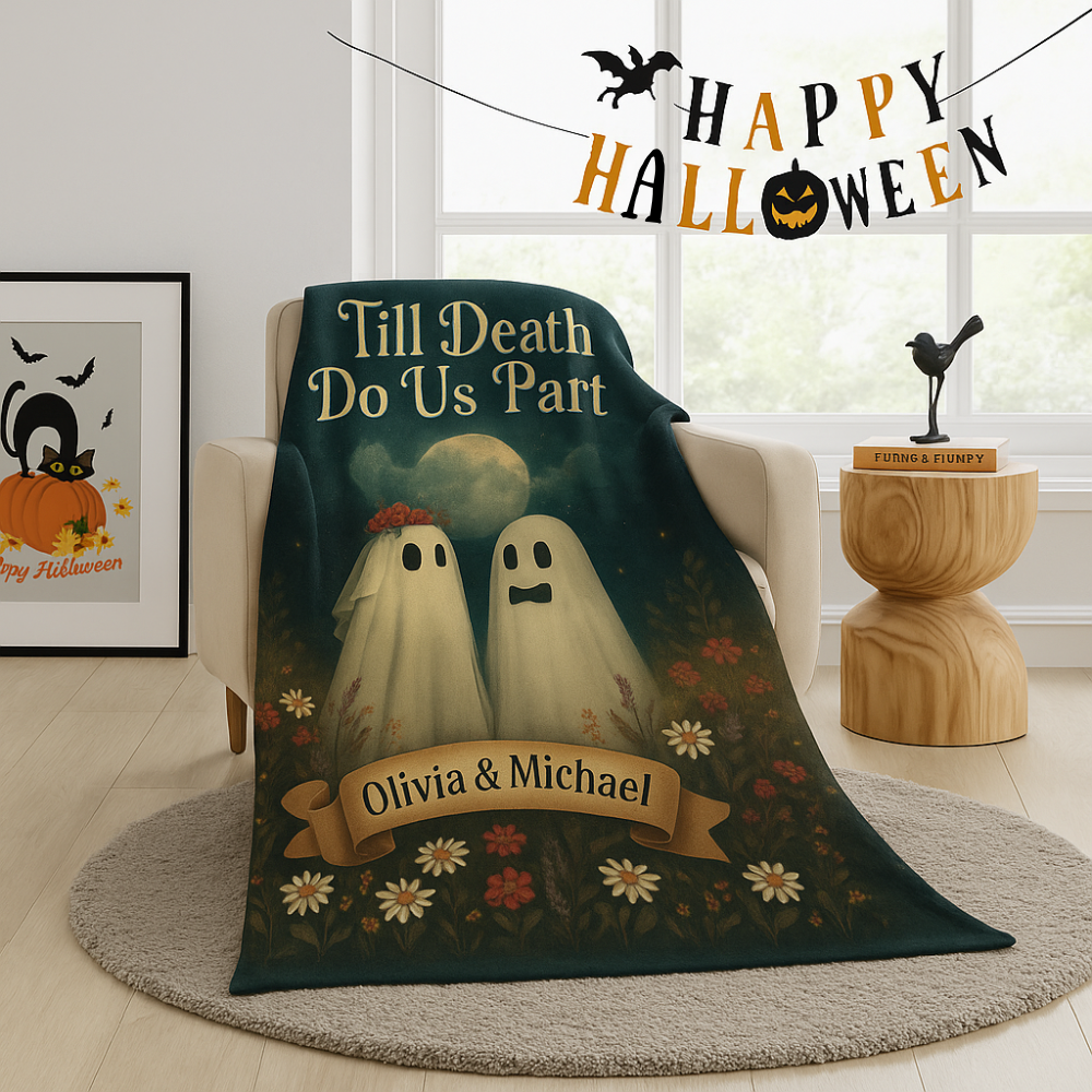 Till Death Do Us Part Personalized Ghost Couple Blanket