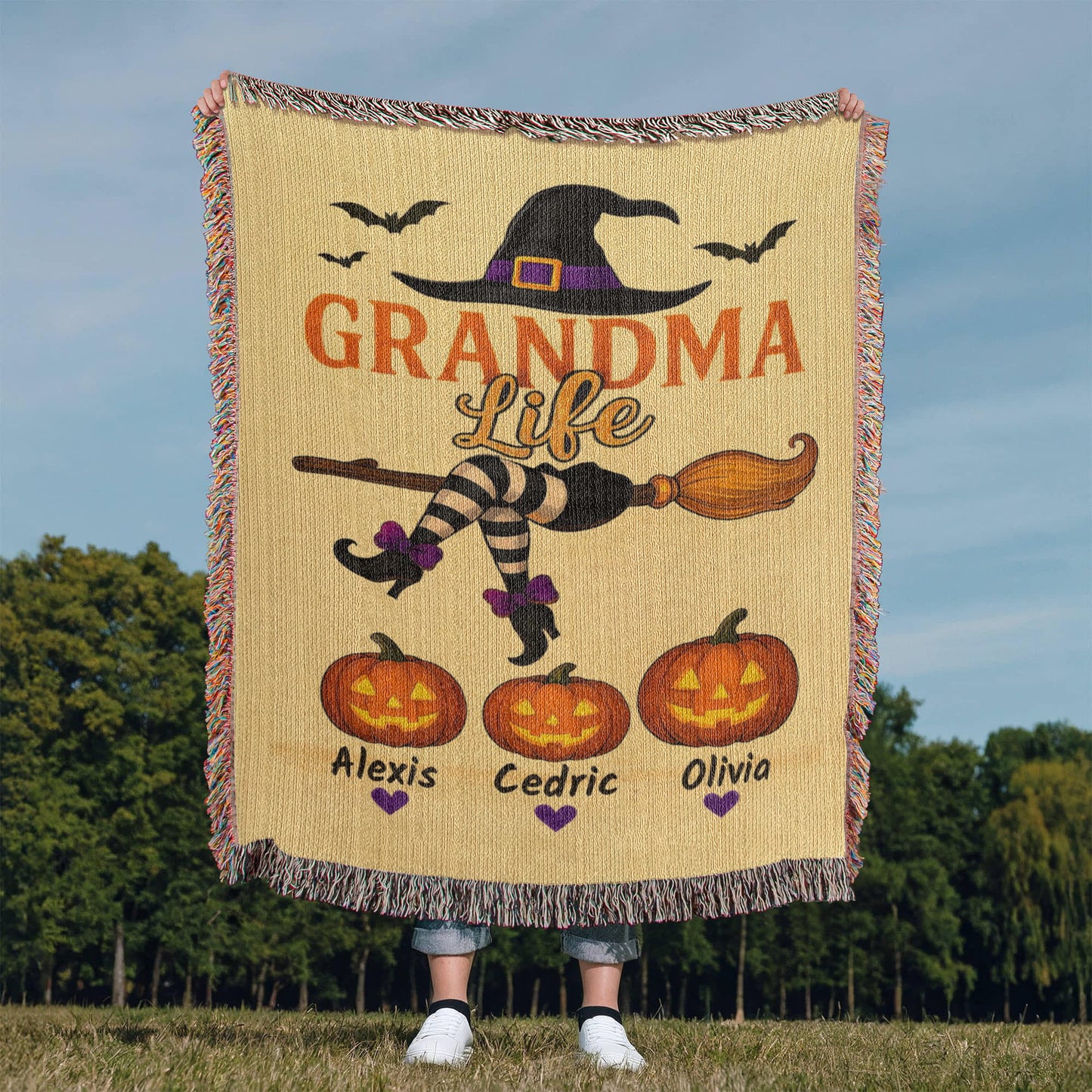 Grandma Life Halloween Blanket – Cozy Halloween Gift for Nana