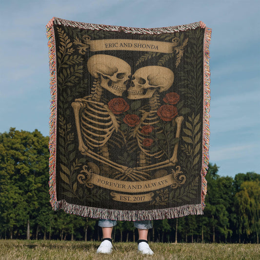 Skeleton Lovers Personalized Blanket – Forever & Always